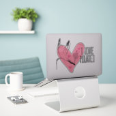 Sticker I LOVE PILATES Pilates Pose sur baril (Ordinateur portable sur le bureau)