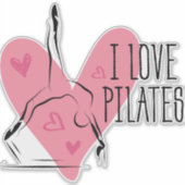 Sticker I LOVE PILATES Pilates Pose sur Réformateur (Devant)