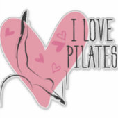 Sticker I LOVE PILATES Pilates Pose sur Réformateur (Devant)