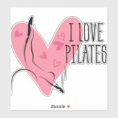 Sticker I LOVE PILATES Pilates Pose sur Réformateur (Feuille)