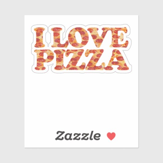 STICKER I LOVE PIZZA (Feuille)