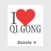 Sticker I Love Qi Gong Modèle de texte (Feuille)