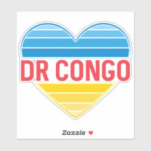 Sticker I Love RD Congo, Congo-Kinshasa Coeur