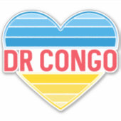 Sticker I Love RD Congo, Congo-Kinshasa Coeur (Devant)