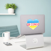 Sticker I Love RD Congo, Congo-Kinshasa Coeur (Ordinateur portable sur le bureau)