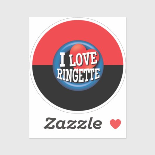 Sticker 'I Love Ringette' (Feuille)