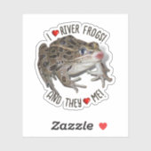 Sticker I Love River Frogs (Feuille)
