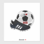 Sticker I Love Soccer, ball and shoe, (Feuille)