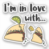 Sticker I love tacos au berger (Devant)