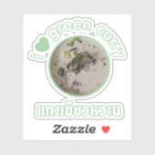 Sticker I Love Thai Green Curry ... Thaïlande (Feuille)
