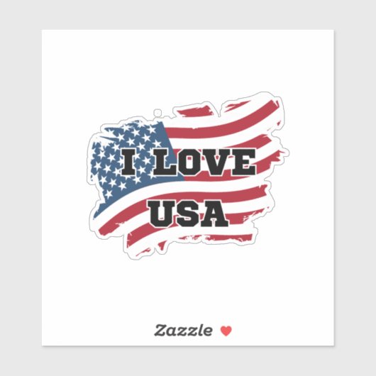 Sticker I Love USA (Feuille)