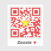 Sticker I Love Vietnam (Tôi Yêu Viêt Nam) Drapeau QR Code (Feuille)
