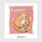Sticker I Love You Purrry Much Funny Cat Lover Gift  (Feuille)