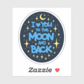 Sticker I love you to the moon and back (Feuille)