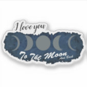 Sticker I love you to the moon space (Devant)