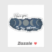 Sticker I love you to the moon space (Feuille)