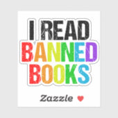 Sticker I Read Banned Books Rainbow Laptop (Feuille)