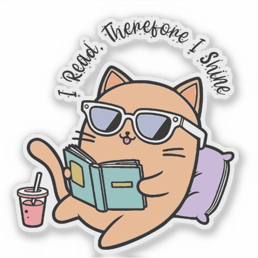 Sticker I Read, Therefore I Shine! (Devant)