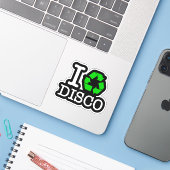 Sticker I Recycle Disco (Ordinateur portable avec iPhone)