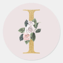 Sticker  I rozen gouden initialen