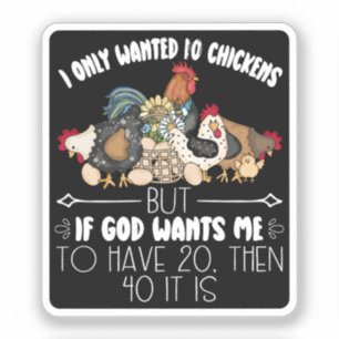 Sticker I Seulement Recherché 10 Poulets - Amoureux Drôle