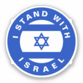 Sticker I Stand with Israel blue white custom (Recto)