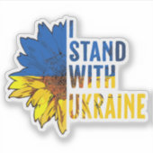 Sticker I stand with Ukraine. Sunflower a symbol of Peace. (Devant)