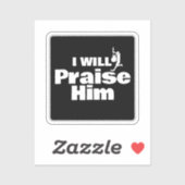 Sticker I Will Praise Him, Guitar for the King (Feuille)