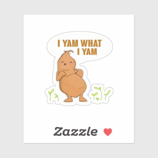 Sticker I Yam What I Yam Trendy Basic (Feuille)