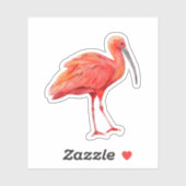 Sticker Ibis Écarlate Oiseau Tropical Nature Faune  (Feuille)