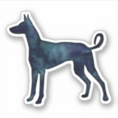 Sticker Ibizan Hound Dog Noir Aquarelle Silhouette (Devant)