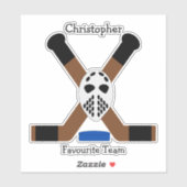 Sticker Ice Hockey Design Personalised (Feuille)