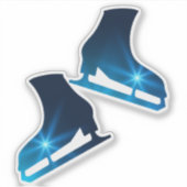 Sticker Ice schaatsen Paar Figuur Blue Star (Voorkant)