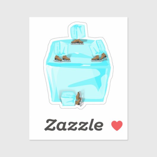 Sticker Ice Skating Ice Cubes (Feuille)