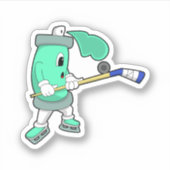Sticker Ice spray at Ice hockey with Ice hockey stick (Devant)