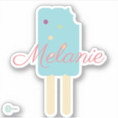 Sticker Icecream Pop avec arroseurs Nom personnalisé (Devant)