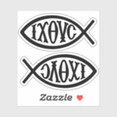 Sticker Ichthys Christian Symbol (Feuille)