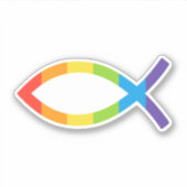 Sticker Ichthys Jesus Fish LGBTQ Gay Christian (Devant)