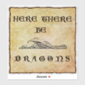 Sticker Ici Il Y A Des Dragons (Feuille)