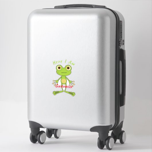 Sticker Ici, je suis mignonne grenouille Thunder_Cove (Sur valise)