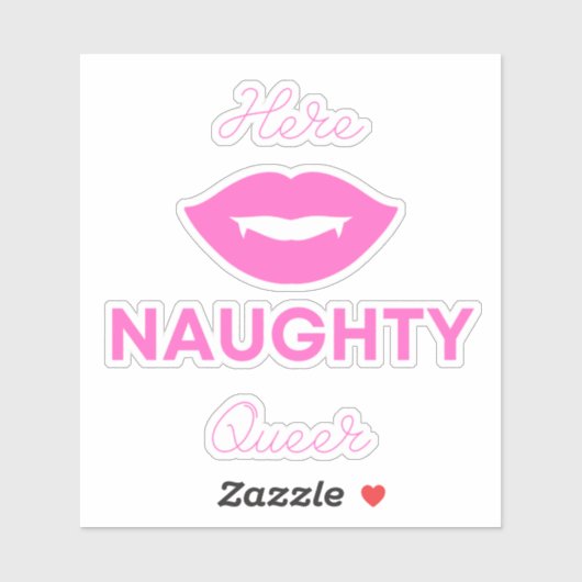 Sticker Ici Naughty Queer (Feuille)