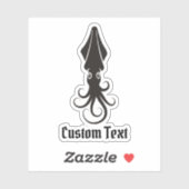 Sticker Icône calmar noir (Feuille)