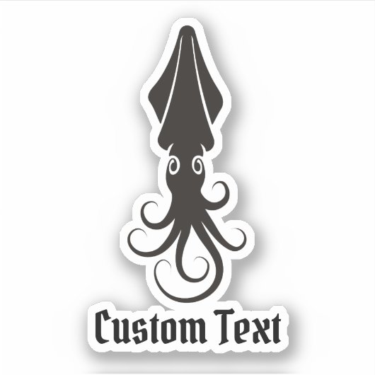 Sticker Icône calmar noir (Devant)