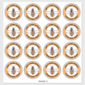 Sticker Icône d'abeilles de miel transparent Produit (Feuille)