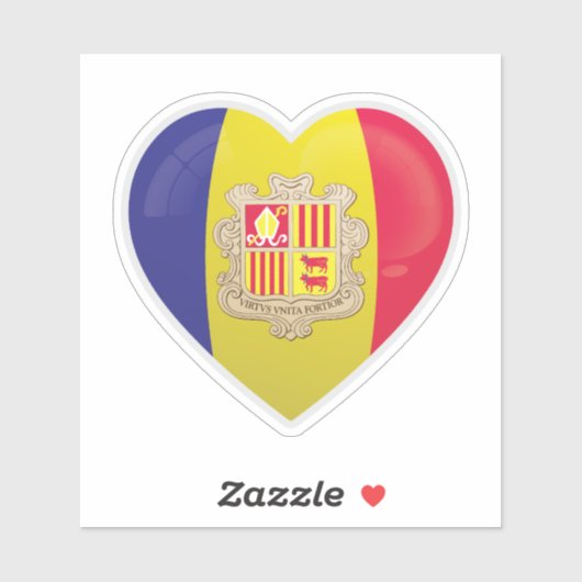 Sticker Icône d'amour Andorre (Feuille)