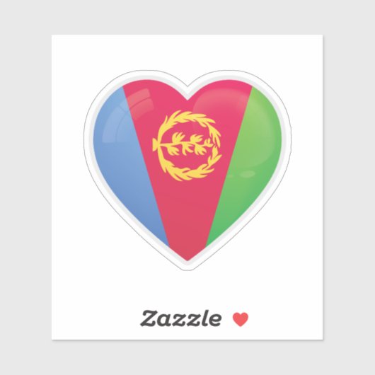 Sticker Icône d'amour Érythrée (Feuille)
