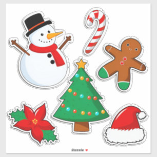 Sticker Icônes de Noël Colorées