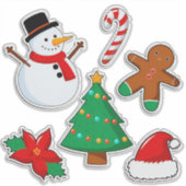 Sticker Icônes de Noël colorées (Devant)