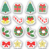 Sticker Icônes de Noël Décoration de vacances X-mas Mini B (Devant)