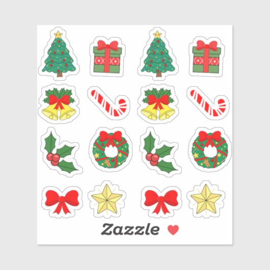 Sticker Icônes de Noël Décoration de vacances X-mas Mini B (Feuille)